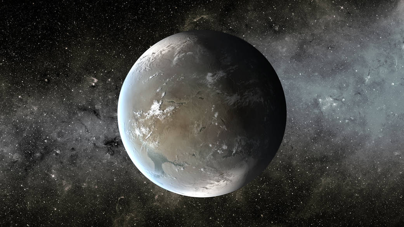 Artist’s conception of Kepler-62f, a small exoplanet located within a habitable zone.